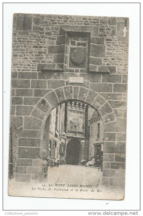 Cp , 50 , Le Mont Saint MICHEL , La Porte Du Boulevard Et La Porte Du Roi , Ed : Nozais , Vierge - Le Mont Saint Michel