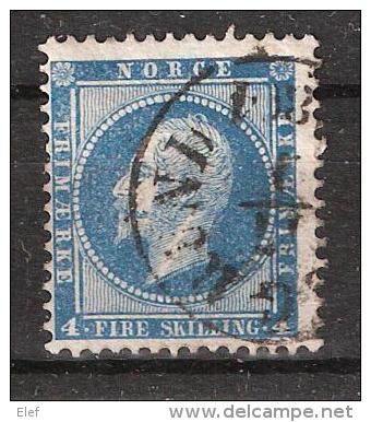 NORGE / Norvège / NORWAY, 1856 Oskar I, Yvert N° 4, 4 S Bleu Obl , TB - Oblitérés