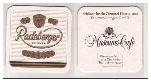 Radeberger Brauerei Pilsner , Museums Cafe Zinnowitz - Bierdeckel