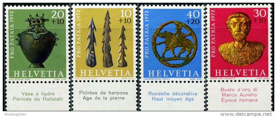 SW0053 Switzerland 1972 Archeology 4v MNH - Unused Stamps