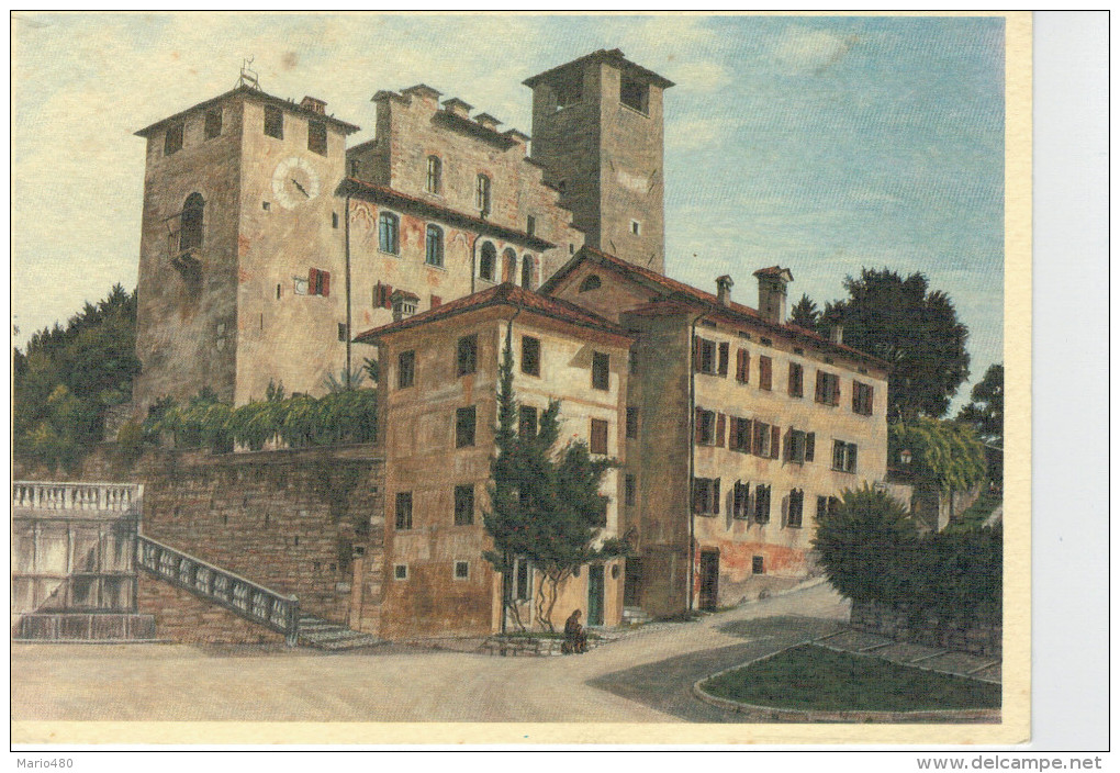 BIGLIETTO DOPPIO CON IL CASTELLO A FELTRE   (QUADRO AD OLIO DI MARCO TAGLIARO)      (NUOVA) - Belluno