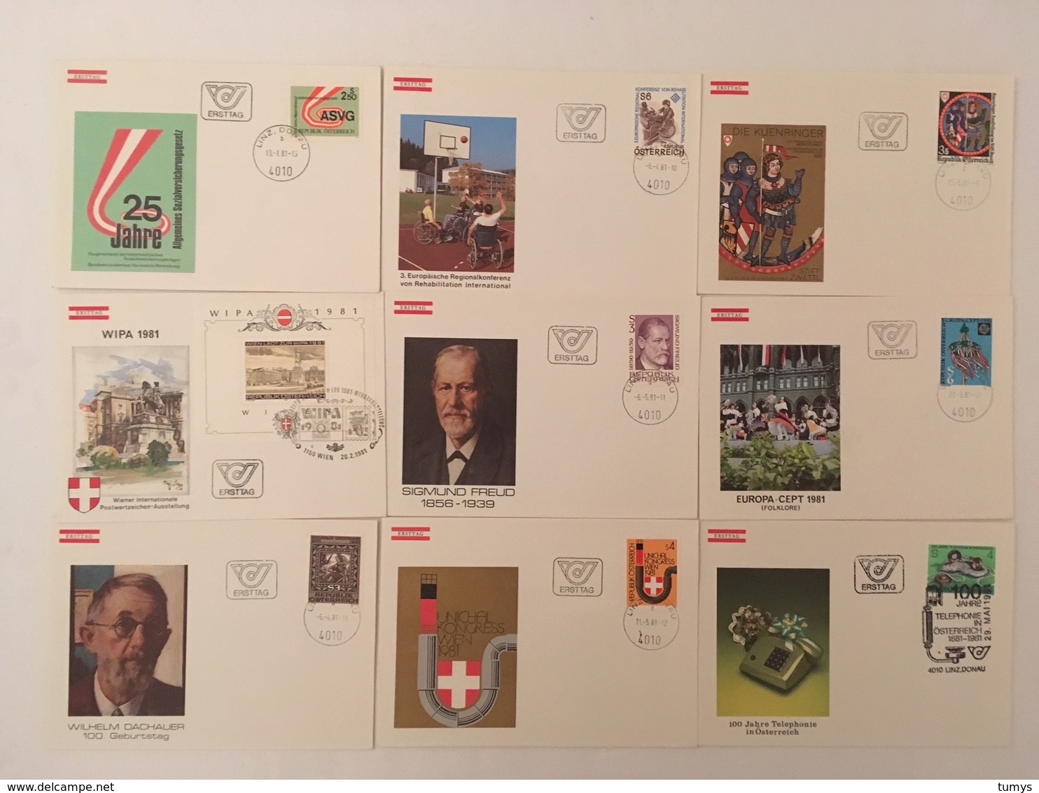 Österreich 1981 Jahrgang FDC Ersttag Komplett - FDC