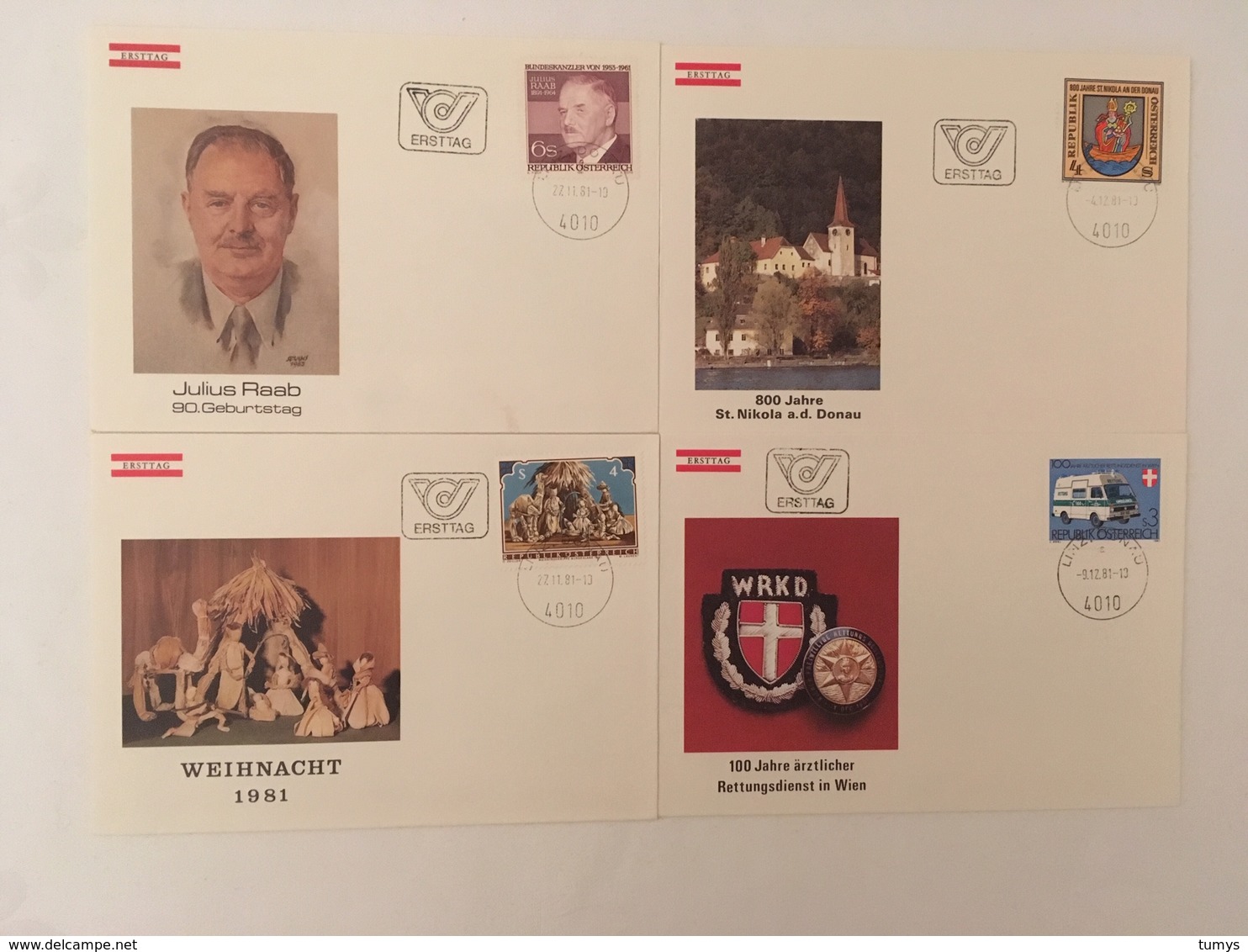 Österreich 1981 Jahrgang FDC Ersttag Komplett - FDC