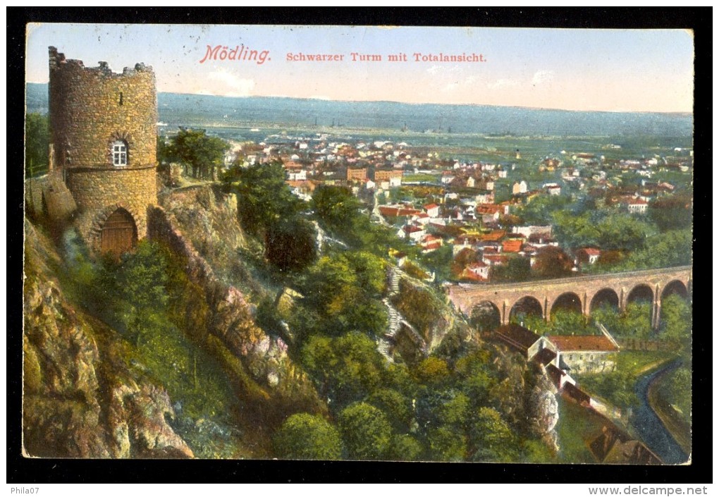 Modling Schwarzer Turm Mit Totalansicht / Postcard Circulated - Mödling