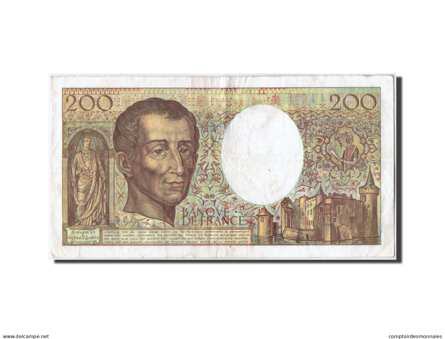 Billet, France, 200 Francs, 200 F 1981-1994 ''Montesquieu'', 1992, TB - 200 F 1981-1994 ''Montesquieu''