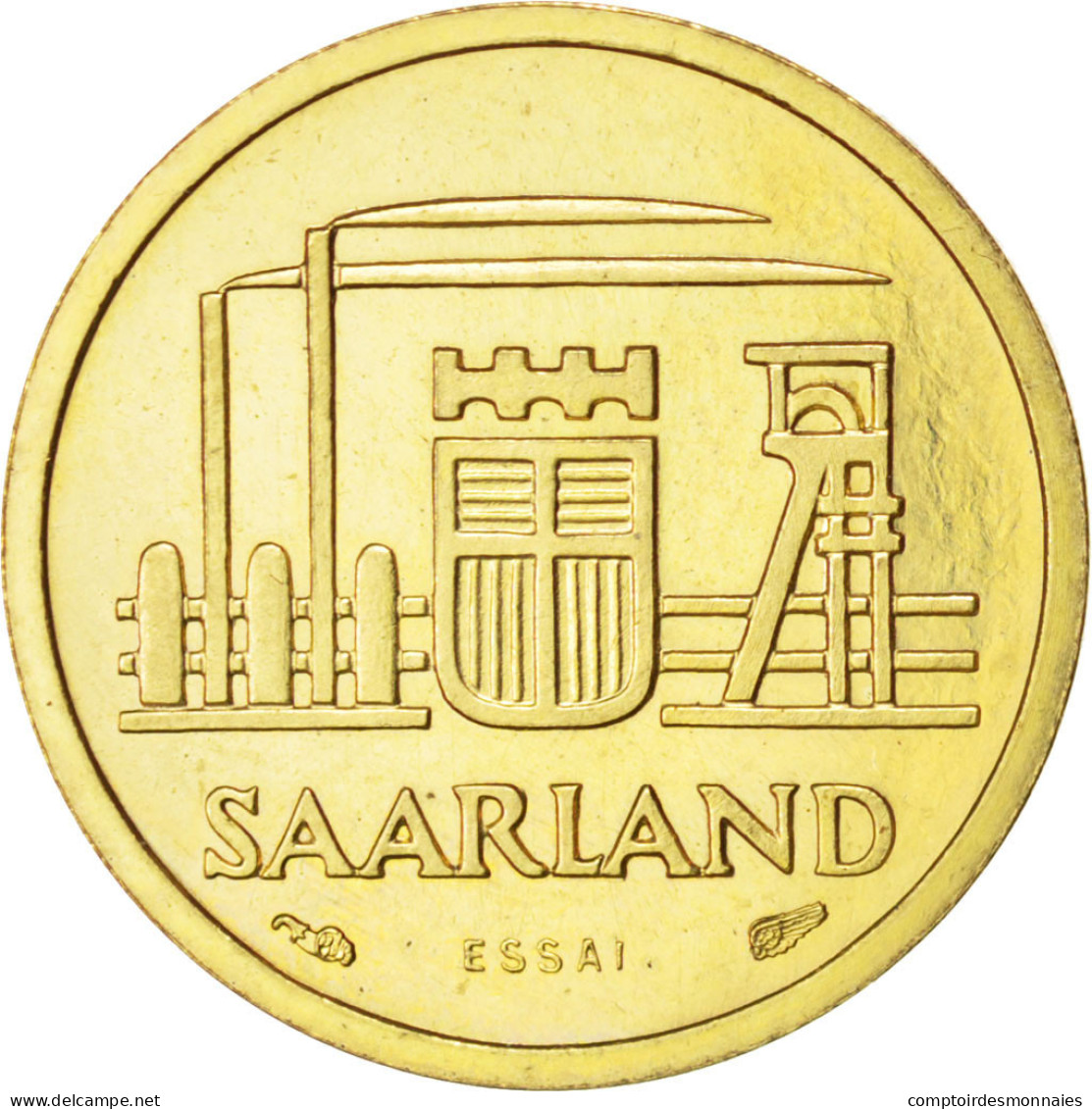 Monnaie, SAARLAND, 10 Franken, 1954, Paris, SUP+, Aluminum-Bronze, KM:E1 - Saarland