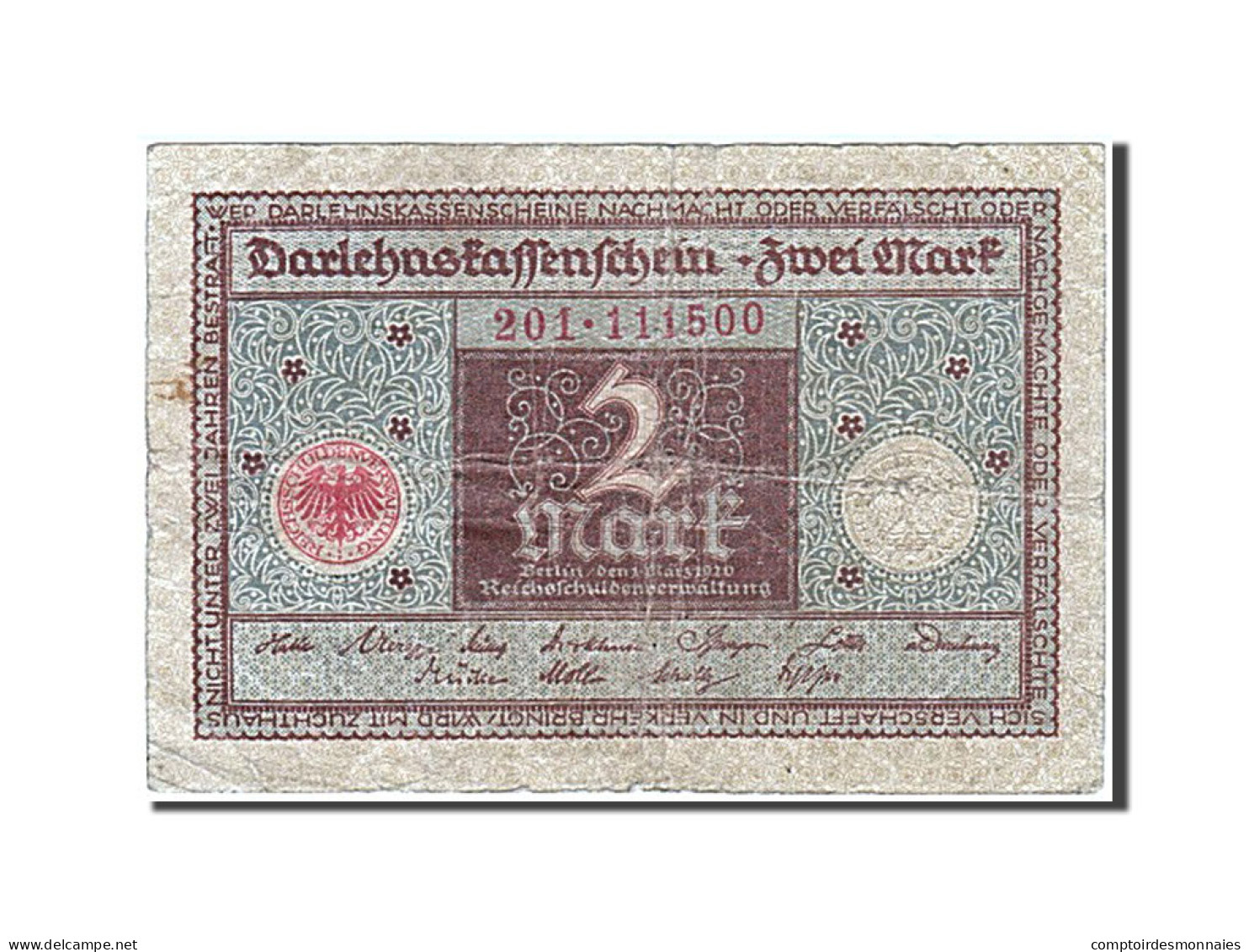 Billet, Allemagne, 2 Mark, 1920, 1920-03-01, TB+ - 2 Mark