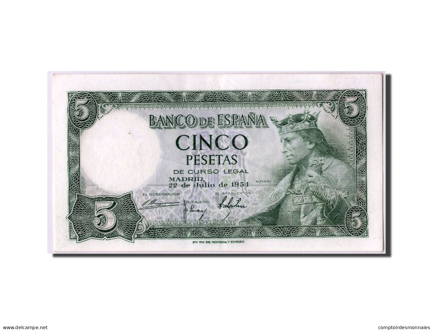 Billet, Espagne, 5 Pesetas, 1954, 1954-07-22, SPL - 5 Pesetas