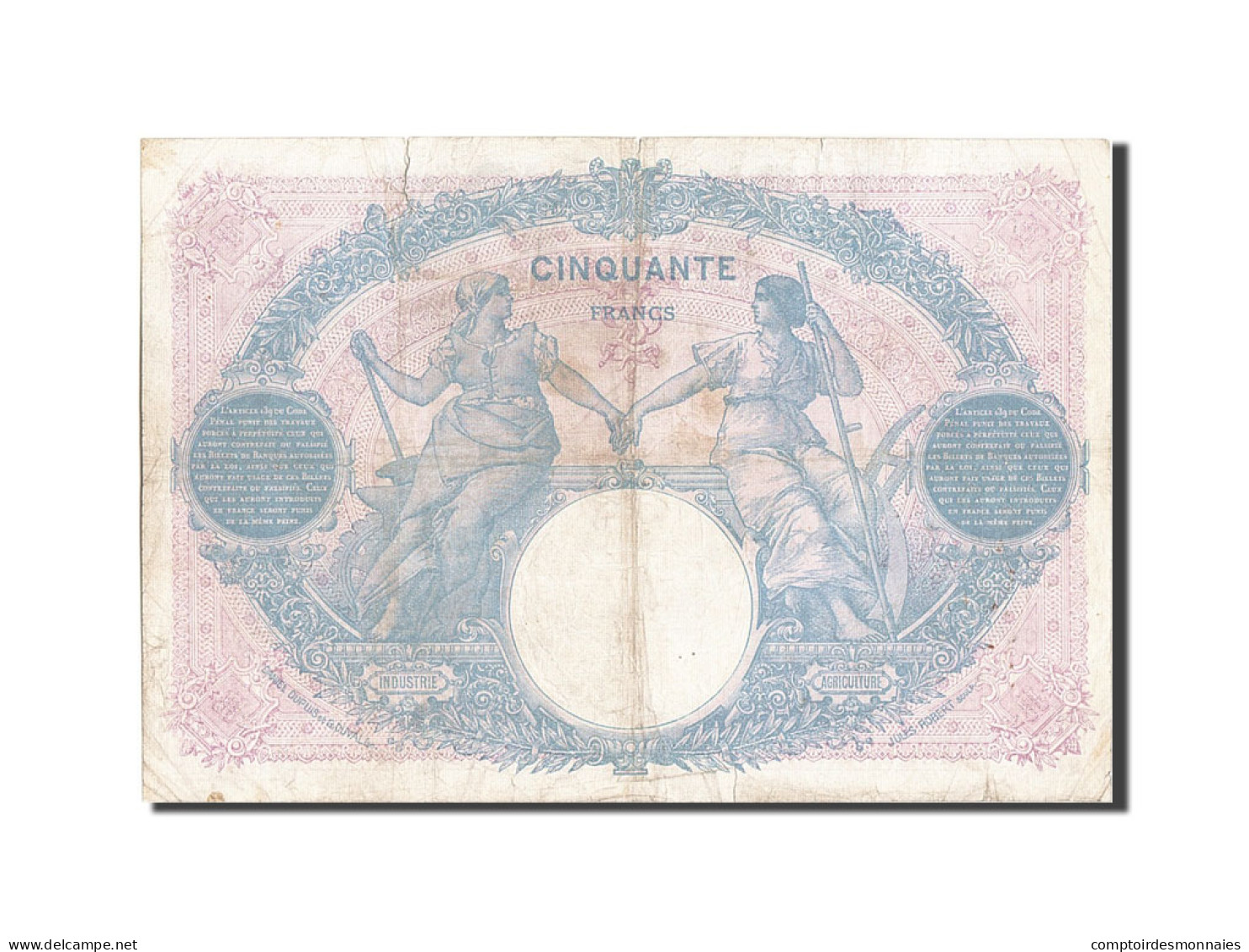 Billet, France, 50 Francs, 50 F 1889-1927 ''Bleu Et Rose'', 1921, 1921-03-10 - 50 F 1889-1927 ''Bleu Et Rose''