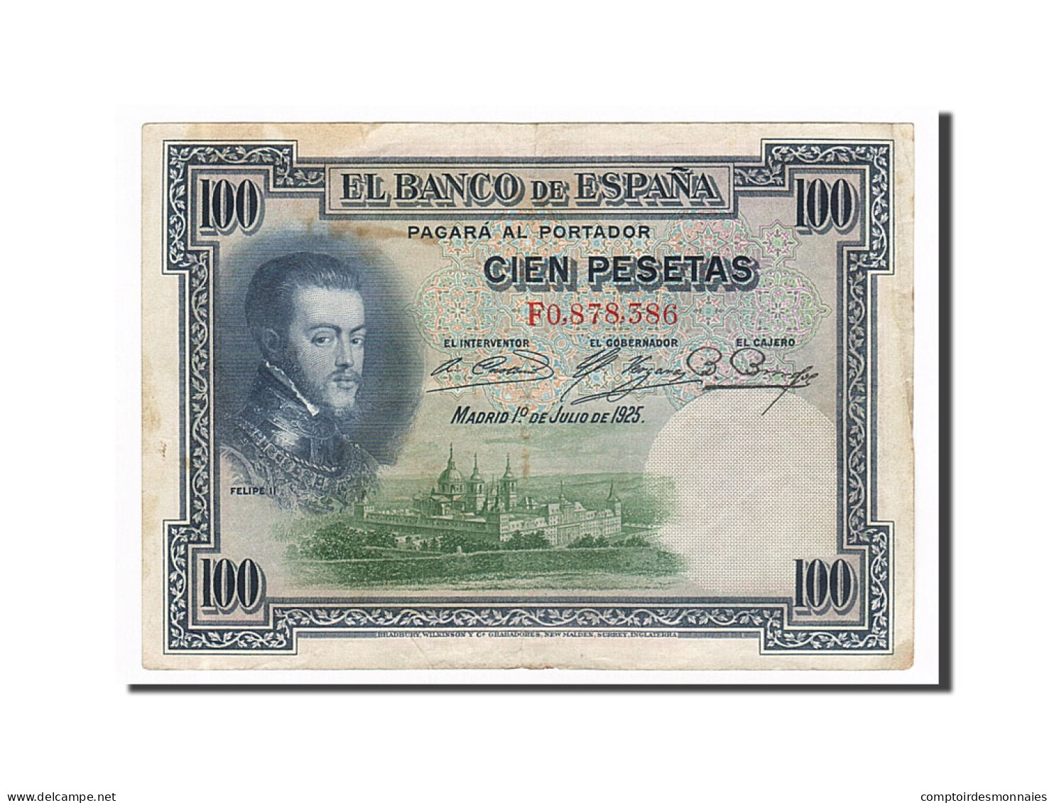 Billet, Espagne, 100 Pesetas, 1925, 1925-07-01, TTB - 100 Pesetas