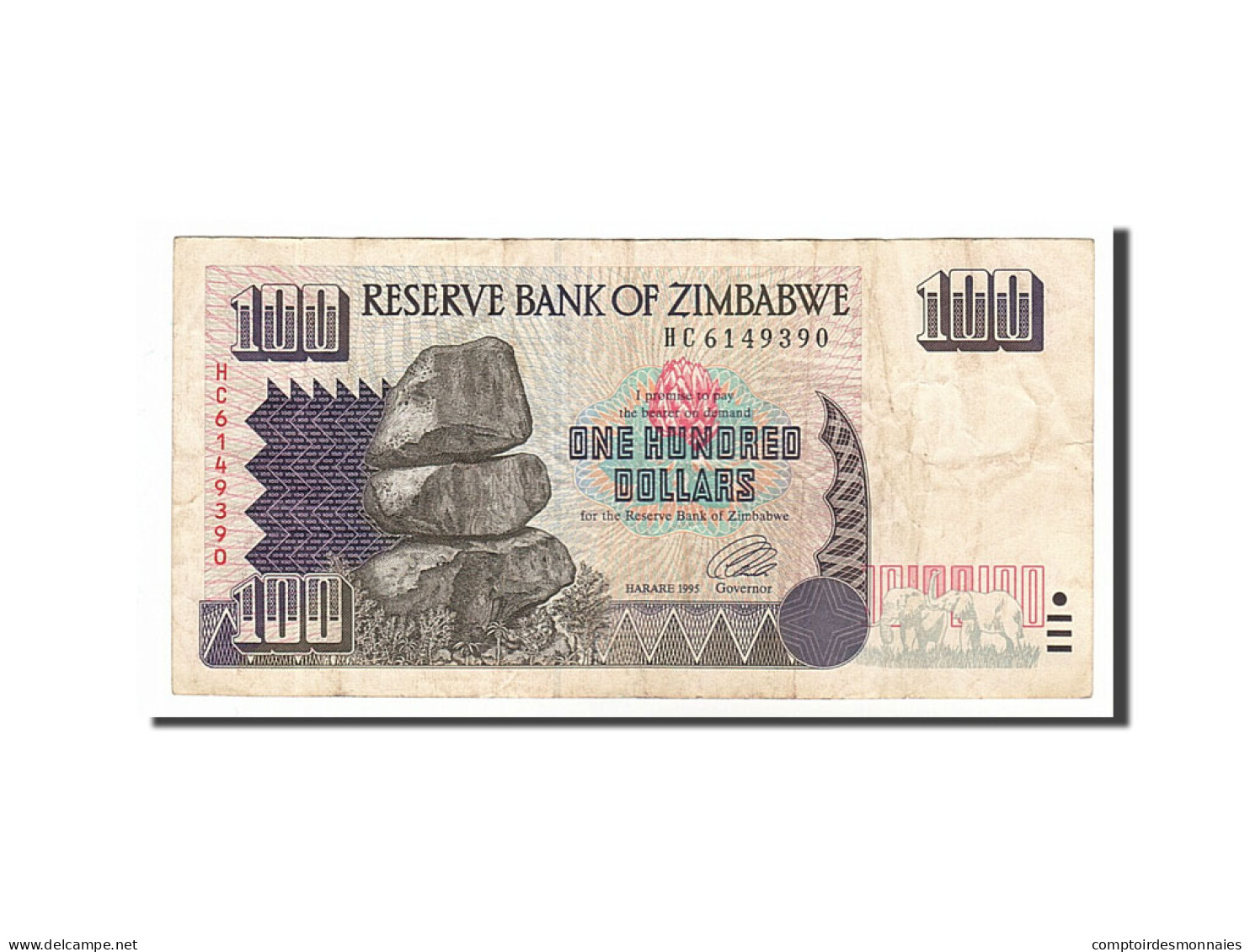 Billet, Zimbabwe, 100 Dollars, 1995, TB+ - Simbabwe