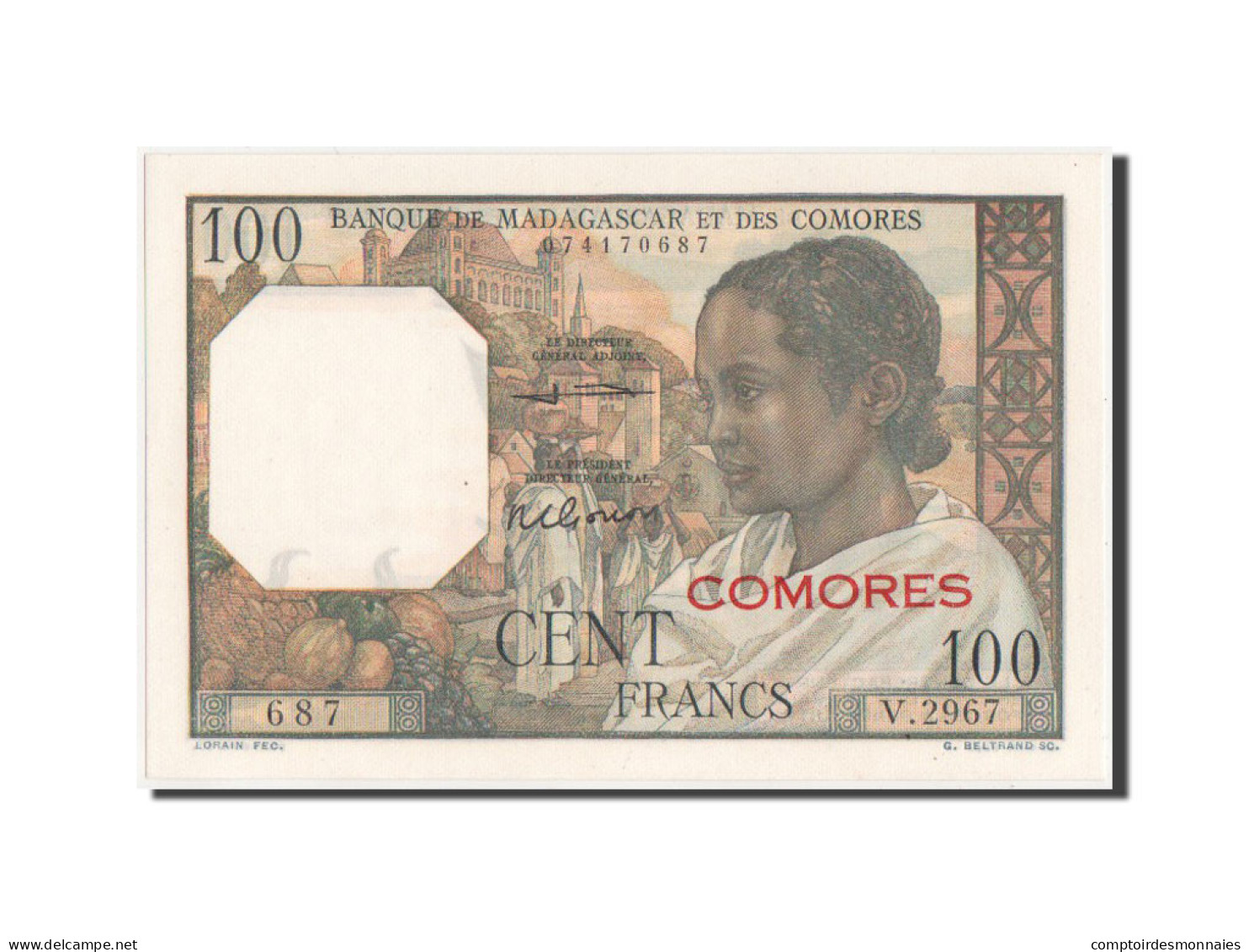 Billet, Comoros, 100 Francs, 1960, NEUF - Komoren