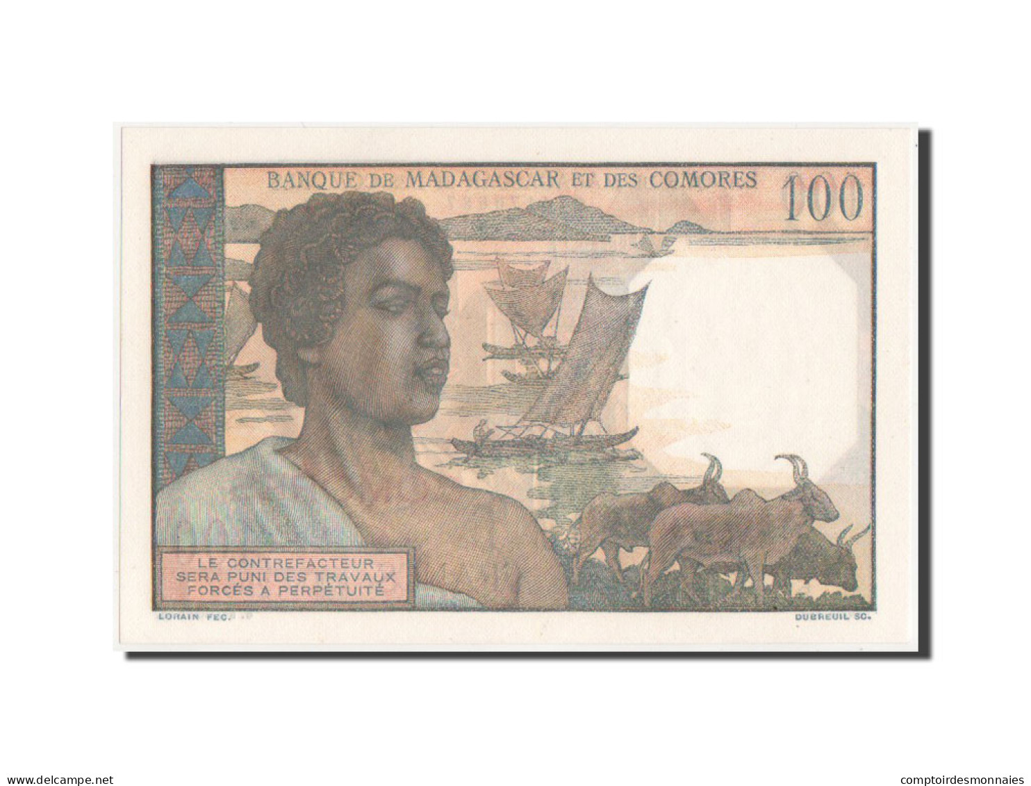 Billet, Comoros, 100 Francs, 1960, NEUF - Comoren