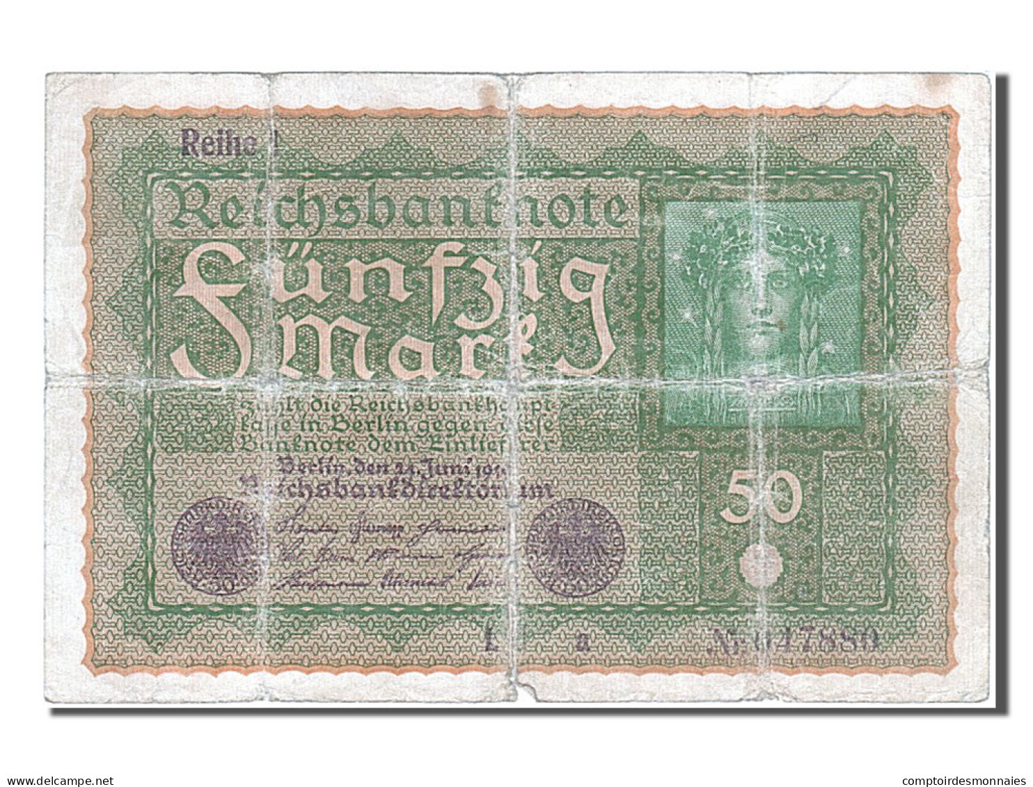 Billet, Allemagne, 50 Mark, 1919, 1919-06-24, TB - 50 Mark