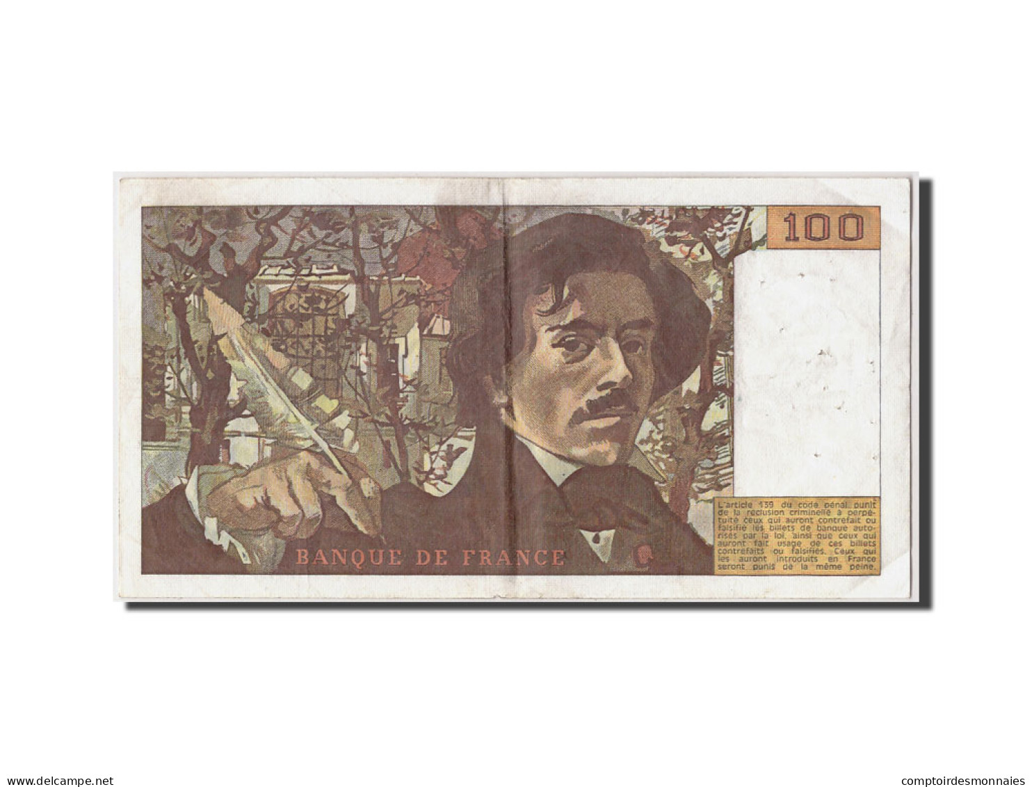 Billet, France, 100 Francs, 100 F 1978-1995 ''Delacroix'', 1978, TB+ - 100 F 1978-1995 ''Delacroix''