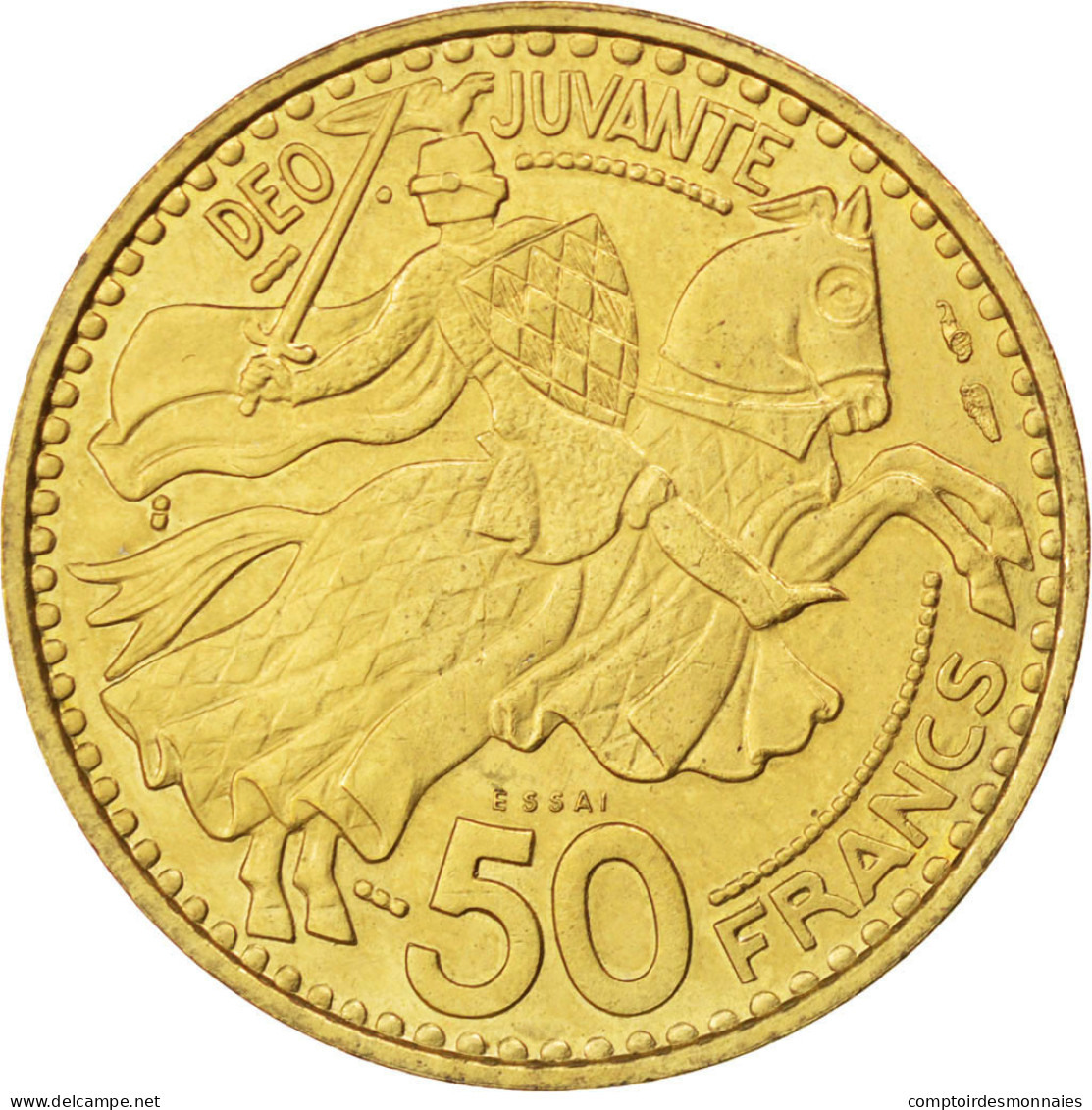 Monnaie, Monaco, 50 Francs, 1950, TTB+, Cupro-Aluminium, KM:E30, Gadoury:141 - 1949-1956 Francos Antiguos