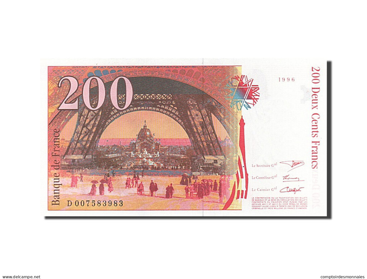 Billet, France, 200 Francs, 200 F 1995-1999 ''Eiffel'', 1996, NEUF - 200 F 1995-1999 ''Eiffel''