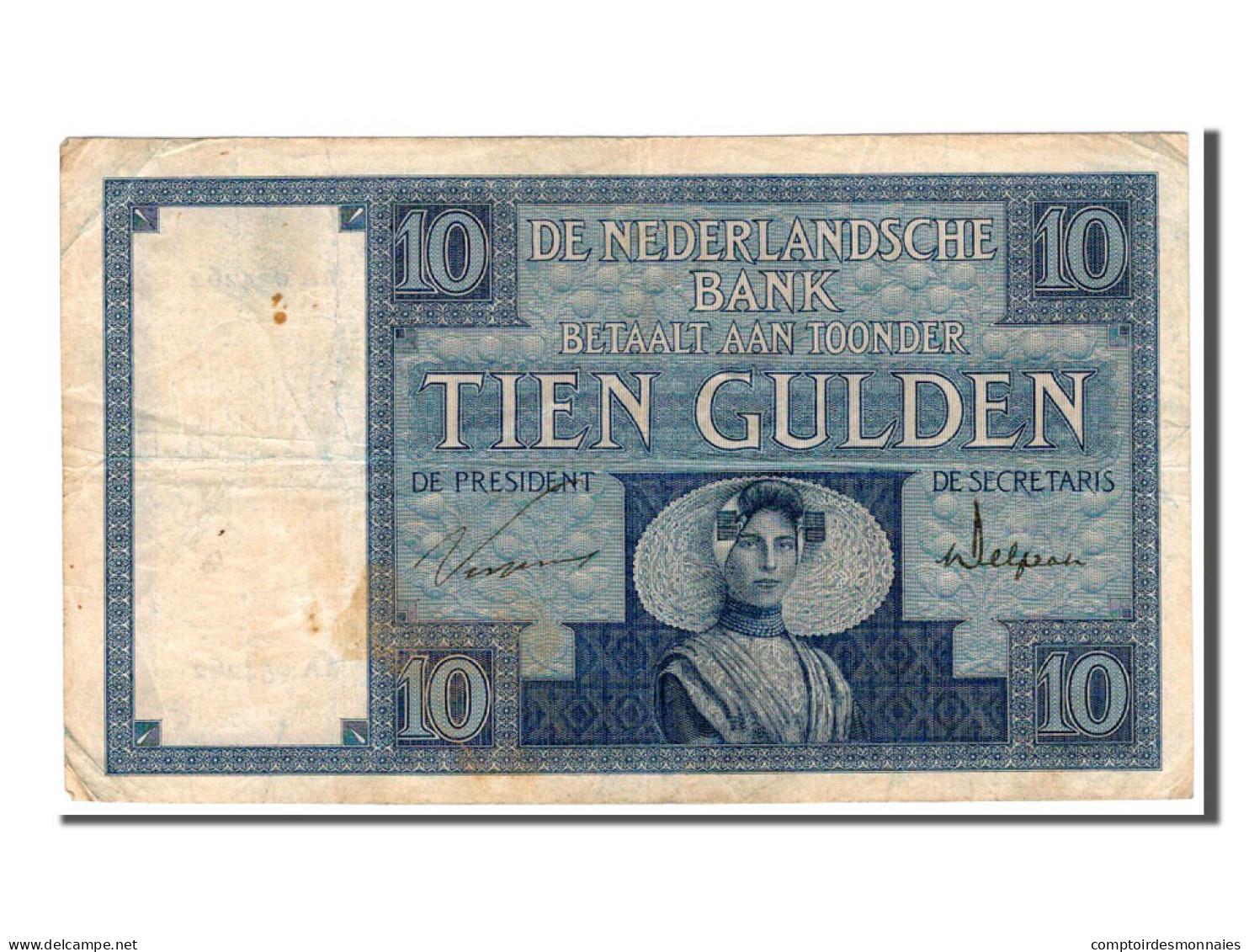 Billet, Pays-Bas, 10 Gulden, 1927, TTB - 10 Gulden