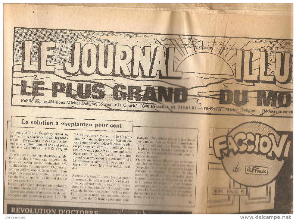 TRES RARE - LE JOURNAL ILLUSTRE LE PLUS GRAND DU MONDE Editions M. DELIGNE N° 1 D'octobre 1982 - Fortsetzungen