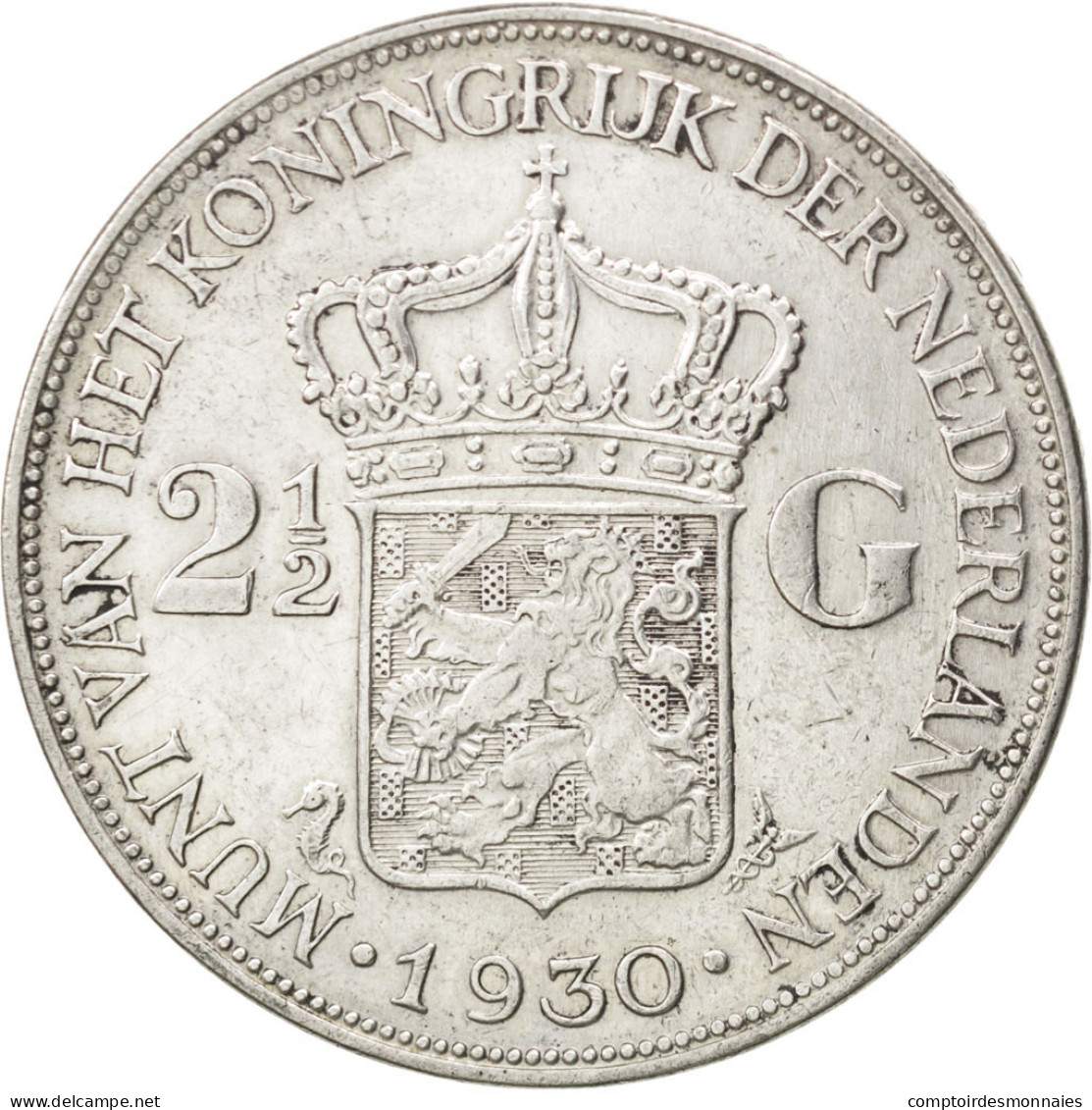 Monnaie, Pays-Bas, Wilhelmina I, 2-1/2 Gulden, 1930, TTB, Argent, KM:165 - 2 1/2 Gulden