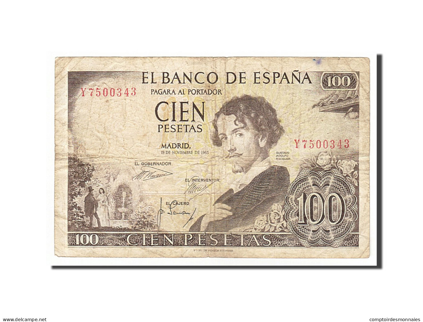 Billet, Espagne, 100 Pesetas, 1965, 1965-11-19, TB - 100 Peseten