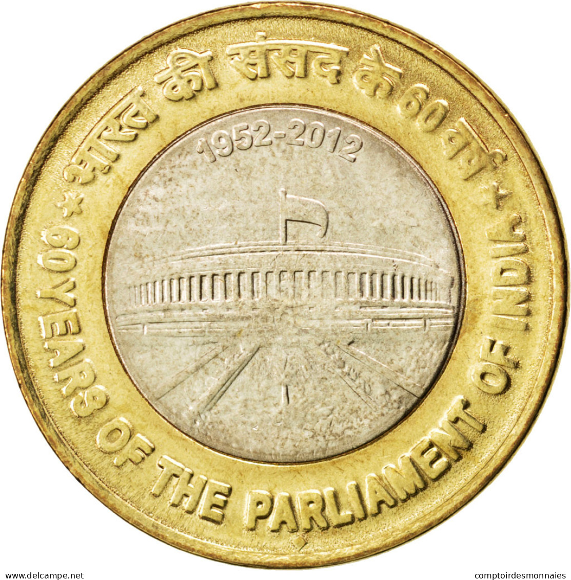 Monnaie, INDIA-REPUBLIC, 10 Rupees, 2012, SPL, Bi-Metallic, KM:407 - Inde