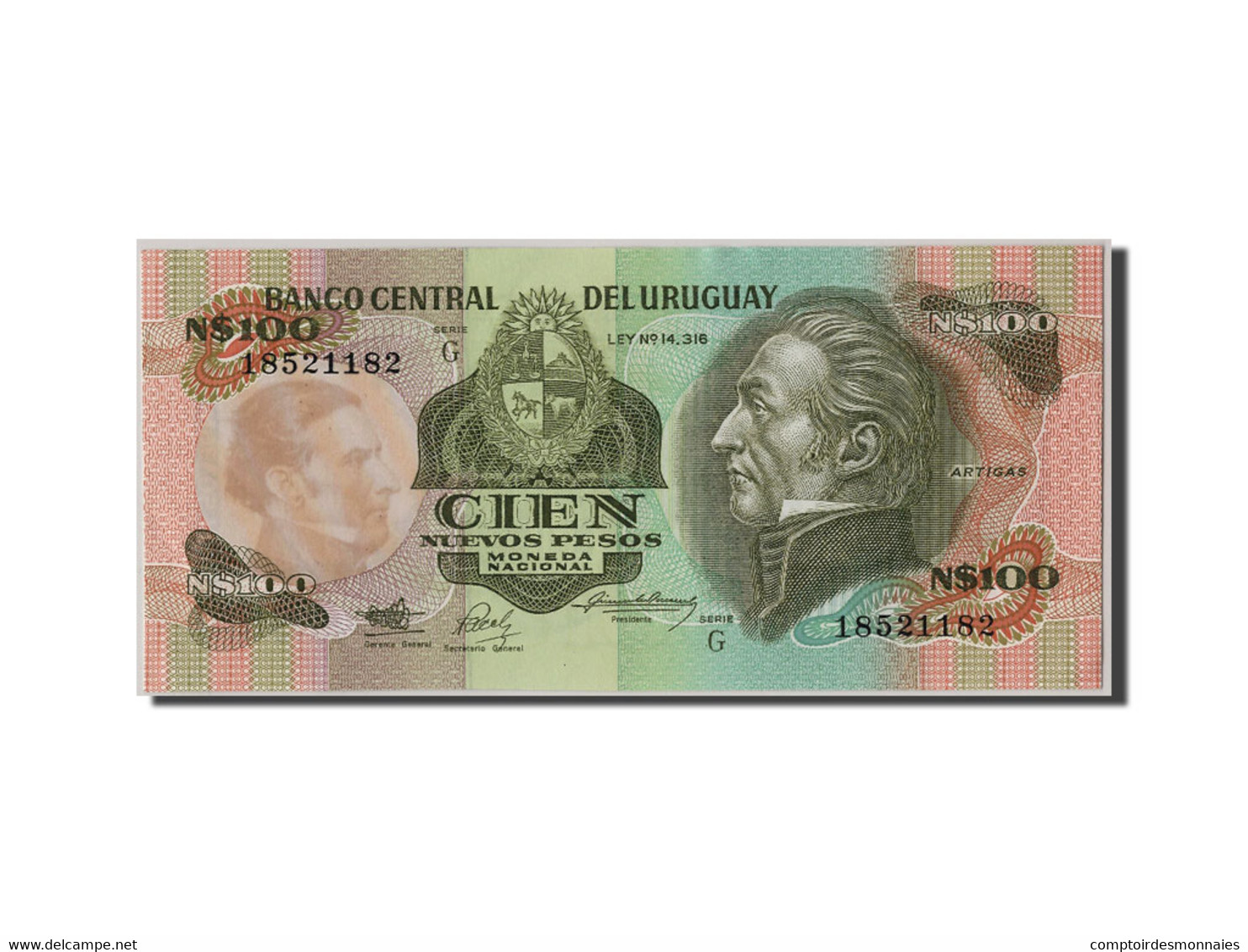 Billet, Uruguay, 100 Nuevos Pesos, SPL - Uruguay