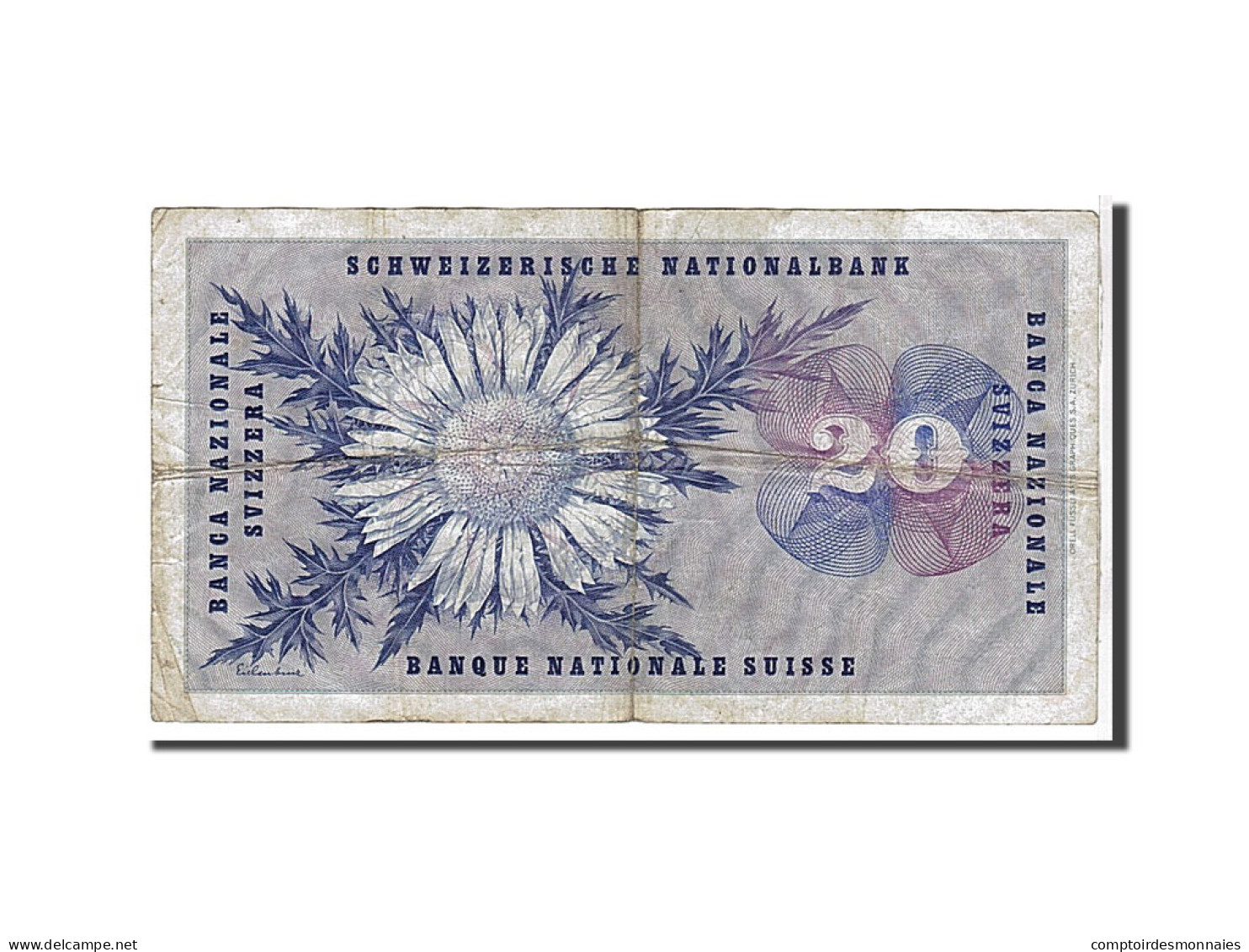 Billet, Suisse, 20 Franken, 1958, KM:46f, TB - Schweiz