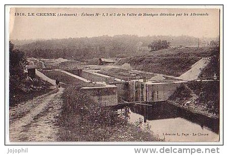 Le Chesne - écluse N°1,2,3 De La Vallée De Montgon Détruites Par Les Allemands - éd. Librairie L. Page - Le Chesne