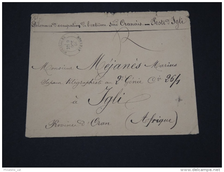 DETAILLONS COLLECTION DE TELEGRAMMES- ENVELOPPE POUR UN SAPEUR TELEGRAPHISTE A IGLI ( ORAN) 1901  LOT P3515 - Telegraph And Telephone