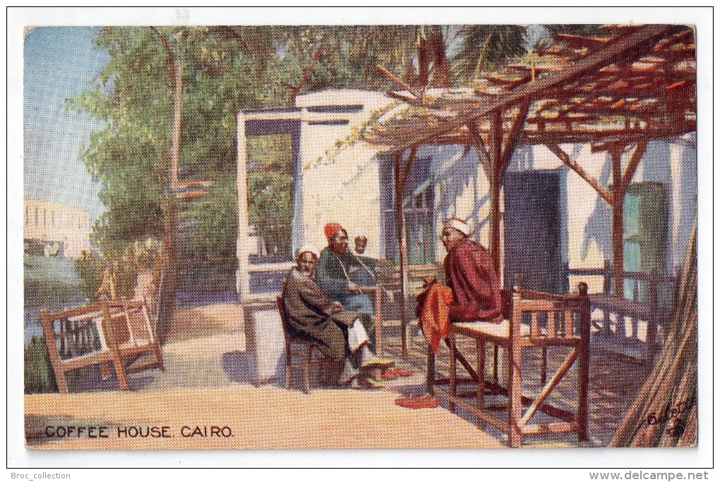 Cairo, Coffe House, " Oilette " Raphaël Tuck & Sons Séries XII, N° 9021 - El Cairo