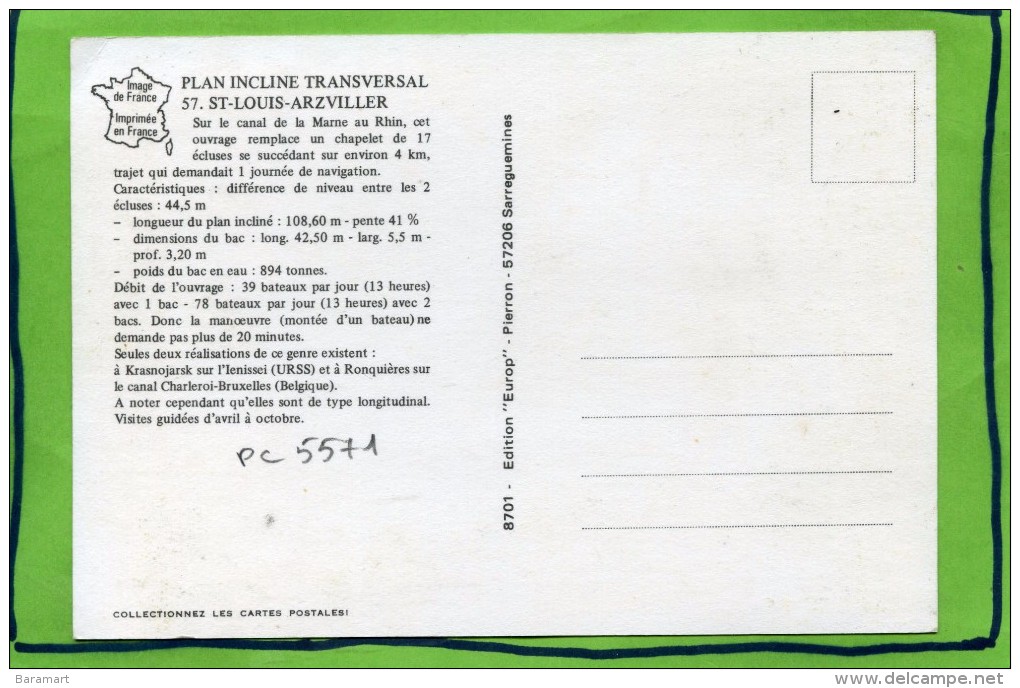 57 ST LOUIS ARZVILLER PLAN INCLINE TRANVERSAL - Arzviller