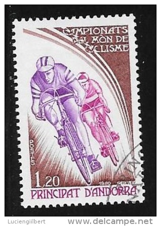 ANDORRE  -  TIMBRE N° 288    -  CHAMPIONNAT CYCLISTE  - OBLITERE  - 1980 - Oblitérés