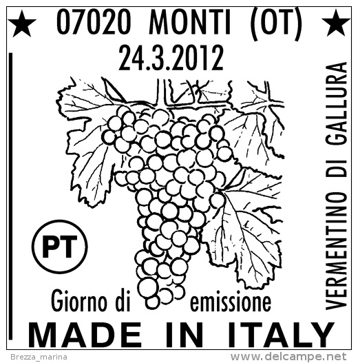 ITALIA - 2012 - Usato - Made In Italy: Vini DOCG -  0,60 € • Vermentino Di Gallura - 2011-20: Usati