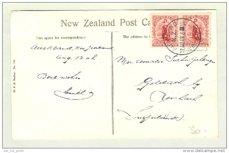 AK Ozeanien Neuseeland Auckland 1908-08-11 Foto > CH - Nouvelle-Zélande