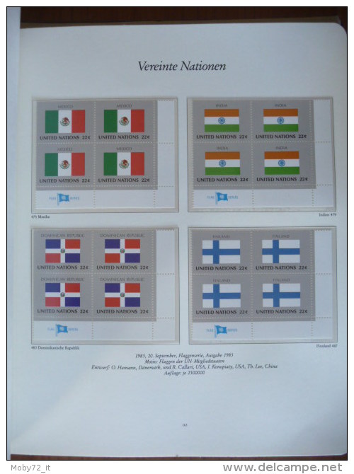 Collezione ONU New York 1978/99 nuova in quartine su fogli Borek (m30)