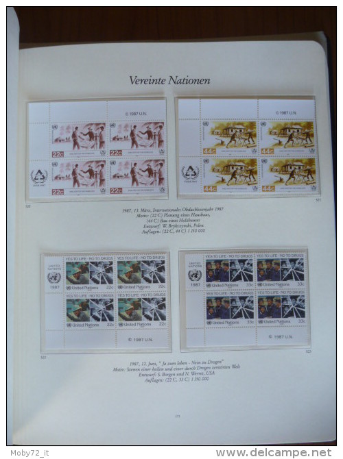 Collezione ONU New York 1978/99 nuova in quartine su fogli Borek (m30)