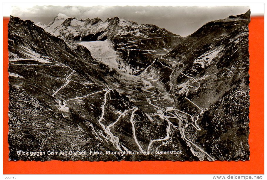 Blick Gegen Grimsel Gletsch Furka, Rhonegletscherund Galenstock - Lens