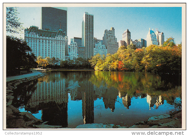 17017- NEW YORK CITY- CENTRAL PARK, POND, HOTELS - Central Park