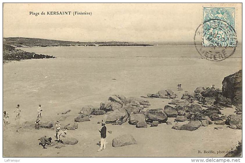 Depts Div -finistere -ref AA431- La Plage De Kersaint  - Carte Bon Etat  - - Kersaint-Plabennec