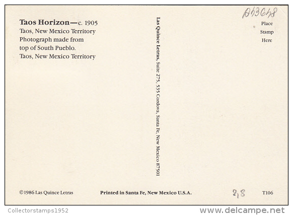 17104- TAOS HORIZON, NATIVE AMERICANS, MAXIMUM CARD, OBLIT FDC, 1992, USA - Indiani D'America