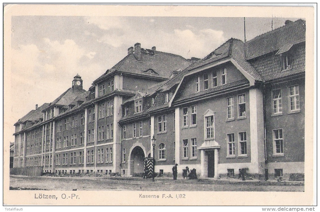 LÖTZEN Ostpreußen Kaserne Belebt Schilder Wache  Fuß Artillerie Regiment I/82 Feldpost Gelaufen 2.3.1915 Gi&#380;ycko - Ostpreussen