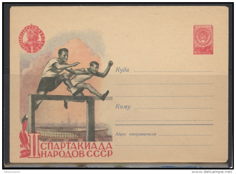 RUSSIA USSR Stamped Stationery Ganzsache 972 1959.05.12 2nd Sport Games Of Soviet Nations - 1950-59