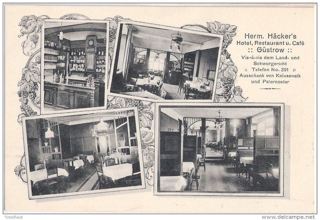 GÜSTROW Hermann Häckers Restaurant U Cafe 10.5.1916 Datiert Als Feldpost TOP-Erhaltung - Guestrow