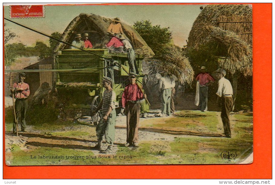 Le Labeur Fait Trouver Plus Doux Le Repos (attelage- Moisson) -Agriculture - Autres & Non Classés