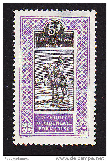 Upper Senegal And Niger, Scott #34, Mint Hinged, Camel With Rider, Issued 1914 - Unused Stamps