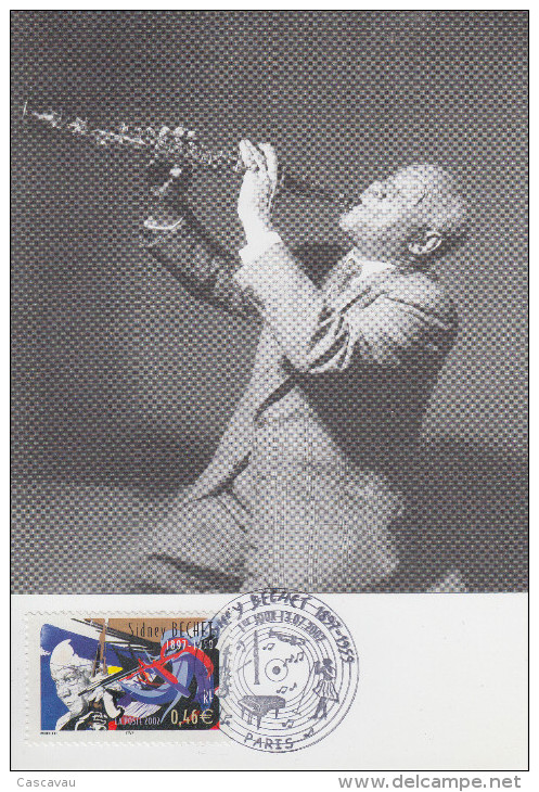 Carte Maximum  1er  Jour   Artiste De   JAZZ     Sidney    BECHET    2002 - Musique