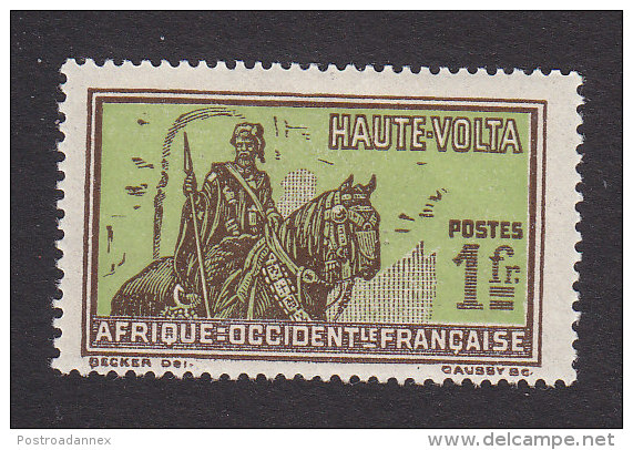 Upper Volta, Scott #58, Mint Hinged, Hausa Warrior, Issued 1928 - Ungebraucht