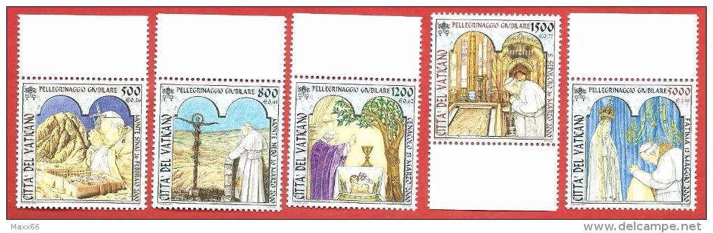 VATICANO MNH - 2001 - Pellegrinaggi Giubilari Del Santo Padre - £ VARI - S. 1239 - 1243 - Oblitérés