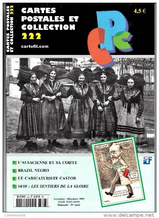 Revue - CPC N° 222 - Alsacienne Et Sa Coiffe - Brazil Negro - Caricaturiste Castor - 14/18 : Les Sentiers De La Gloire - Français